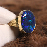(1 of 1) Black Opal Ring in 14K Gold