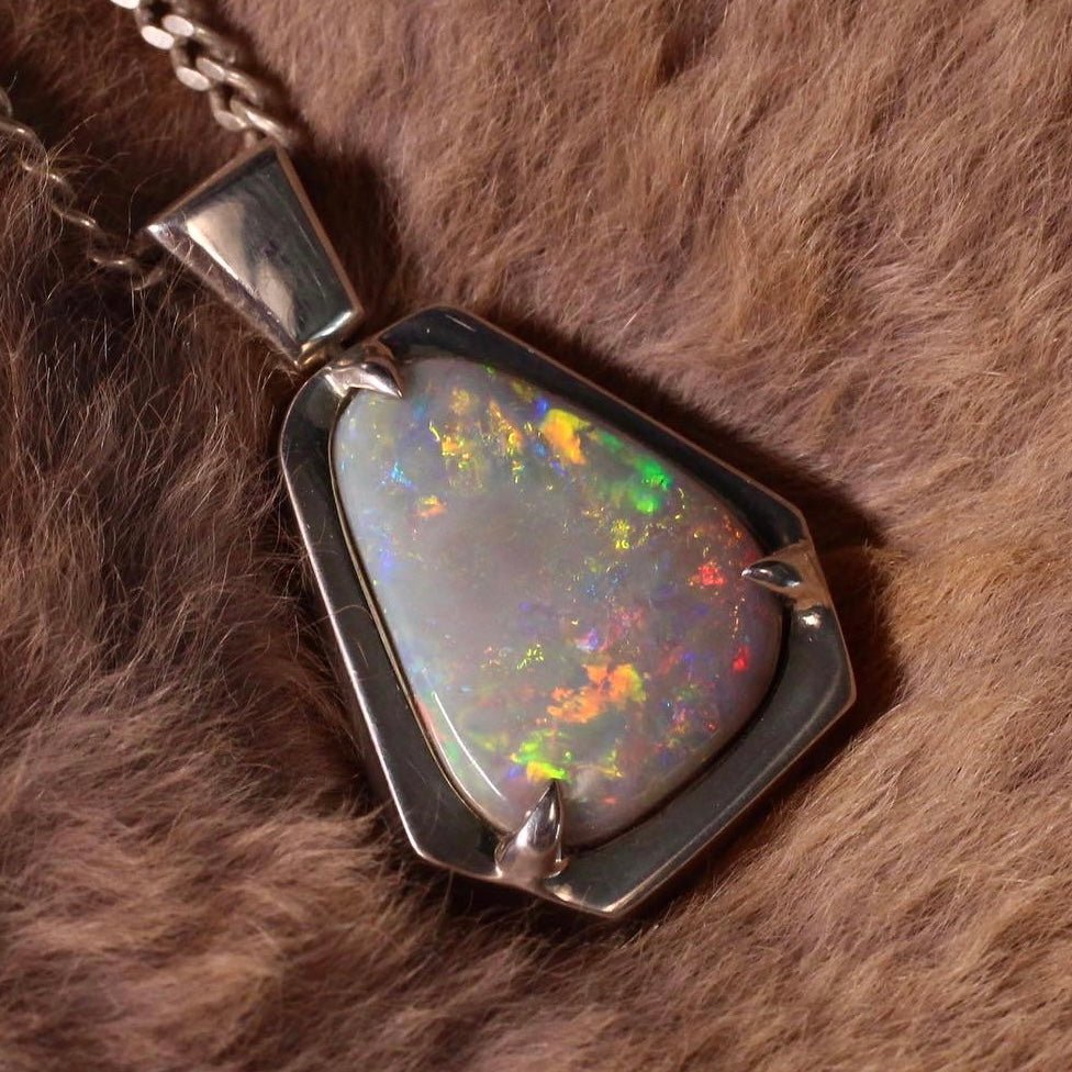 (1 of 1) Dark Opal Pendant in Sterling Silver